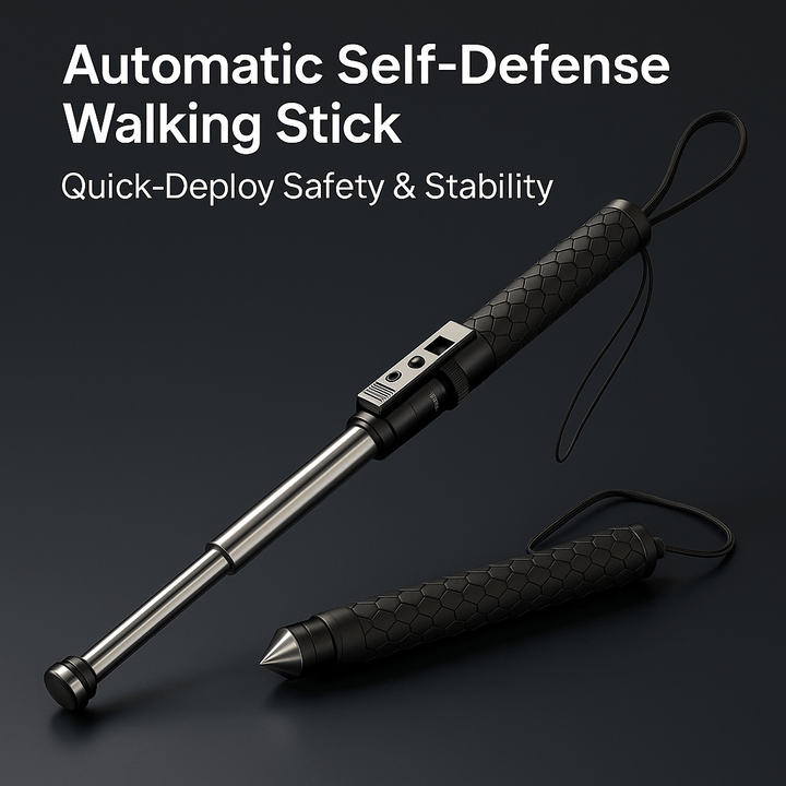 Skanto | AllGuard Stick – Automatisk Selvforsvar Gåstang med Stabilitetsstøtte