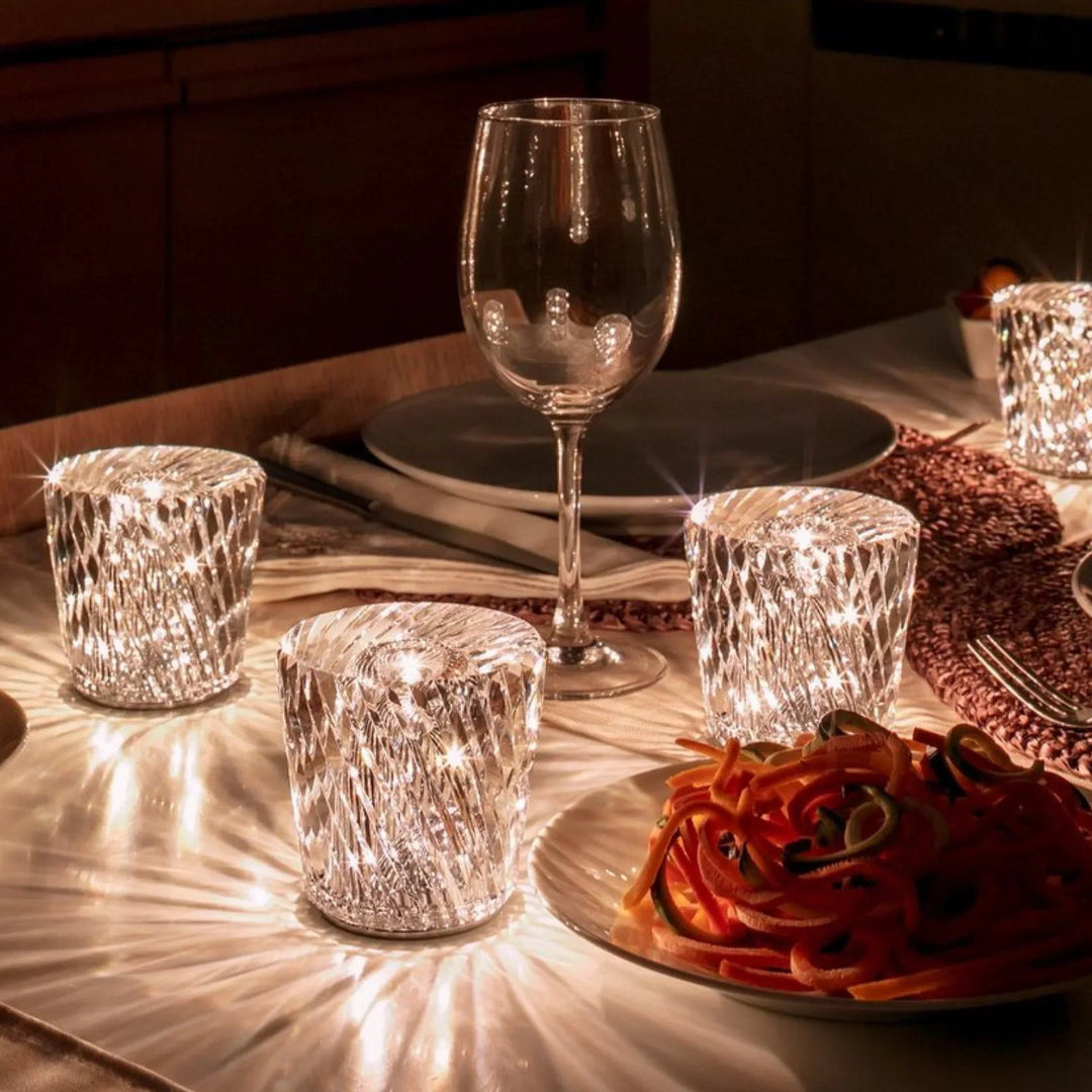 Lampe - Luksus Diamant Krystall LED Oppladbar tavlelampe