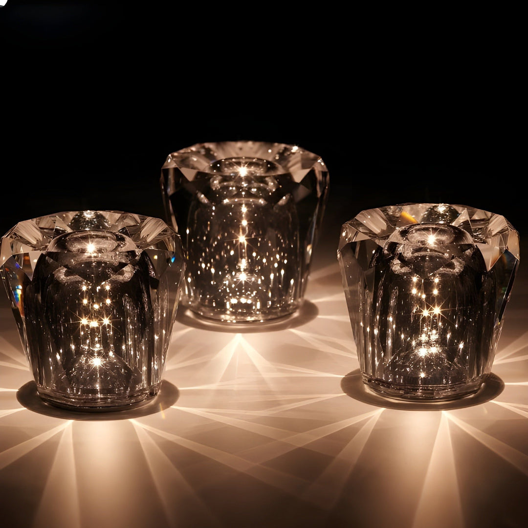 Lampe - Luksus Diamant Krystall LED Oppladbar tavlelampe