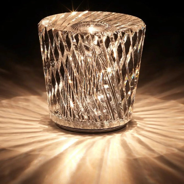 Luksuriøs Oppladbar Diamant Krystall Bordlampe - Lumière Diamant | Skanto