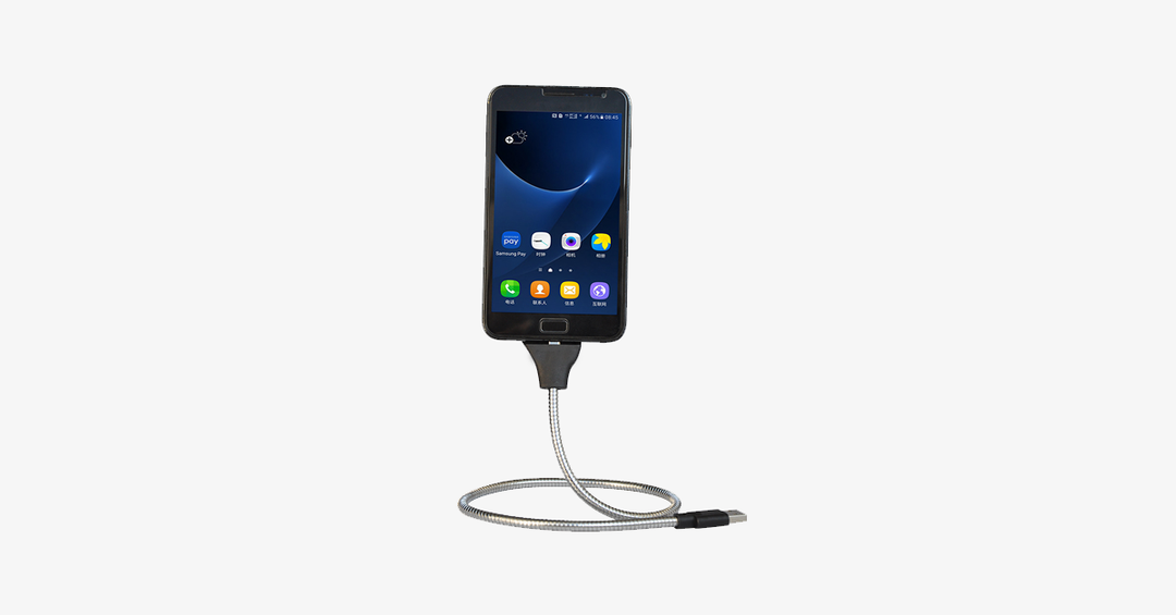 Skanto | Fleksibel smarttelefonstativ og ladekabel – Lading av telefonen din med enkelhet og stil!