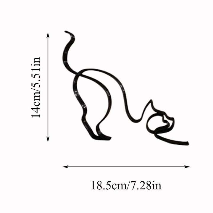Skanto | Tier Kunst Jern Skulptur Retro Metall svarte linjer katt hund skrivebord ornament