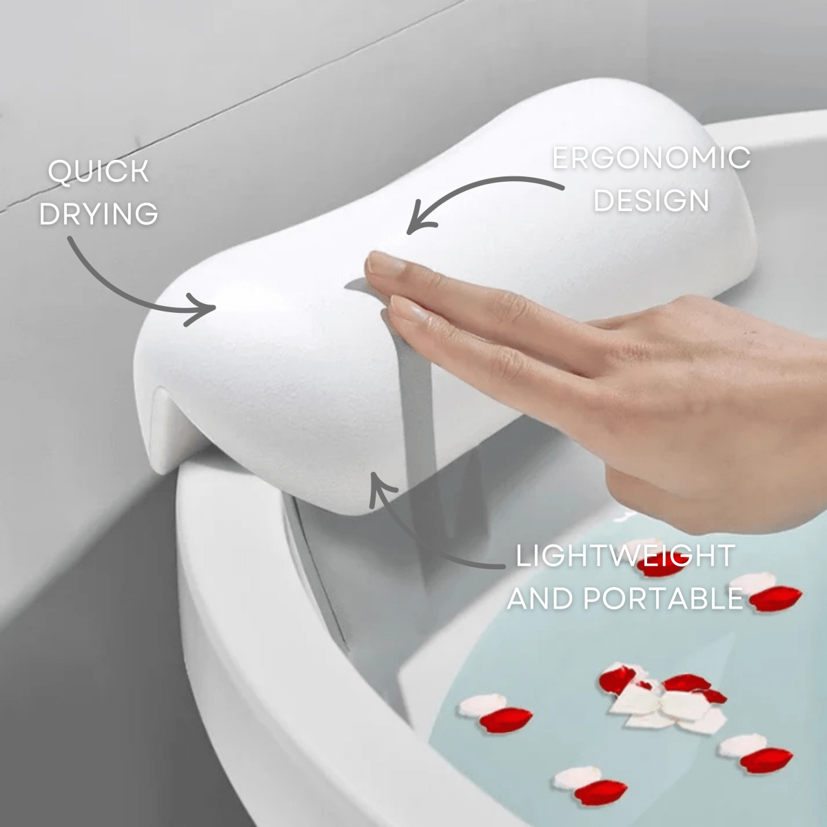 Norvo | AquaCloud Premium Badpute – Ergonomisk Nakke- og Hodehøtte for Spa-Lignende Avslapning Hjemme