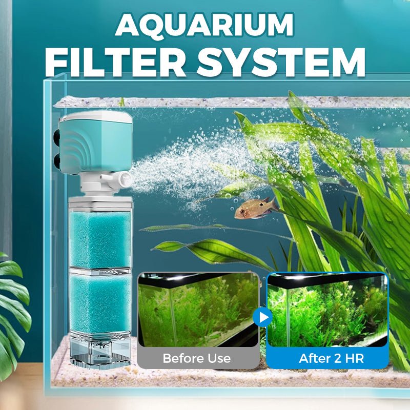 Skanto | AQUAFLOW 5-IN-1 – Krystallklart vann & Automatisk rengjøring for akvarier