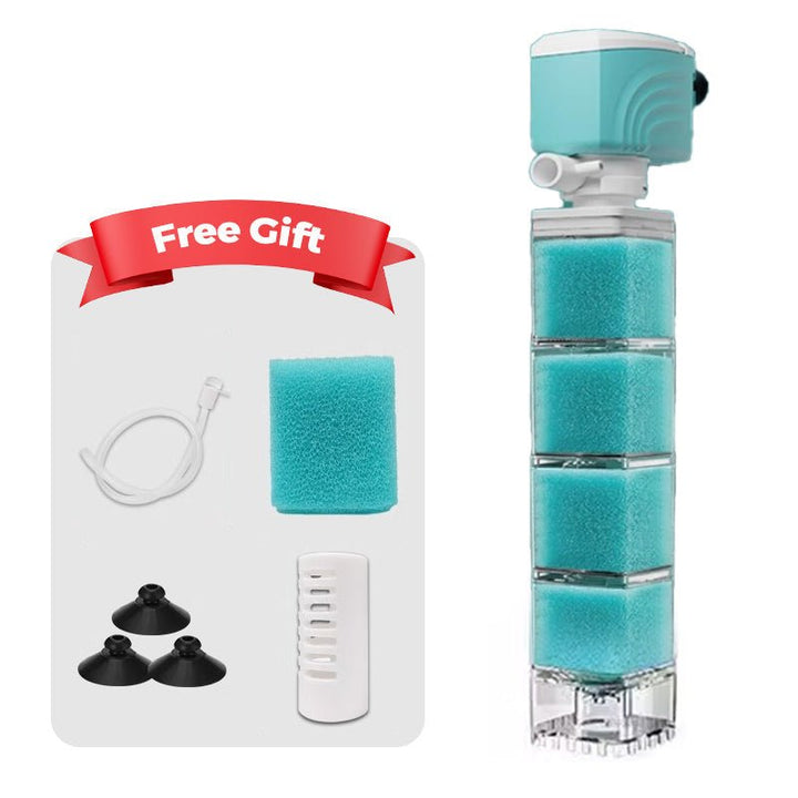 Skanto | AQUAFLOW 5-IN-1 – Krystallklart vann & Automatisk rengjøring for akvarier