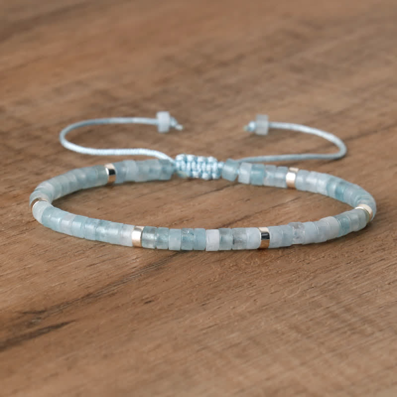 Skanto | Flettet armbånd med 2,4 mm naturstein ruller – Seraphina