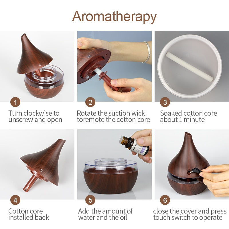 Skanto | Aroma Diffuser med Luftfukter og LED-belysning - AromaGlow