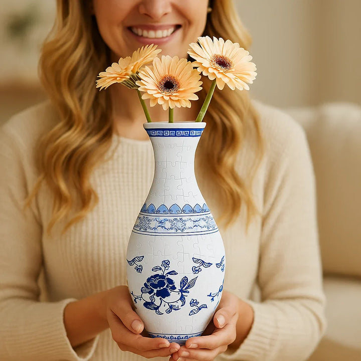 Skanto | Noble 3D Puzzle Vase - Brukbar for ekte blomster