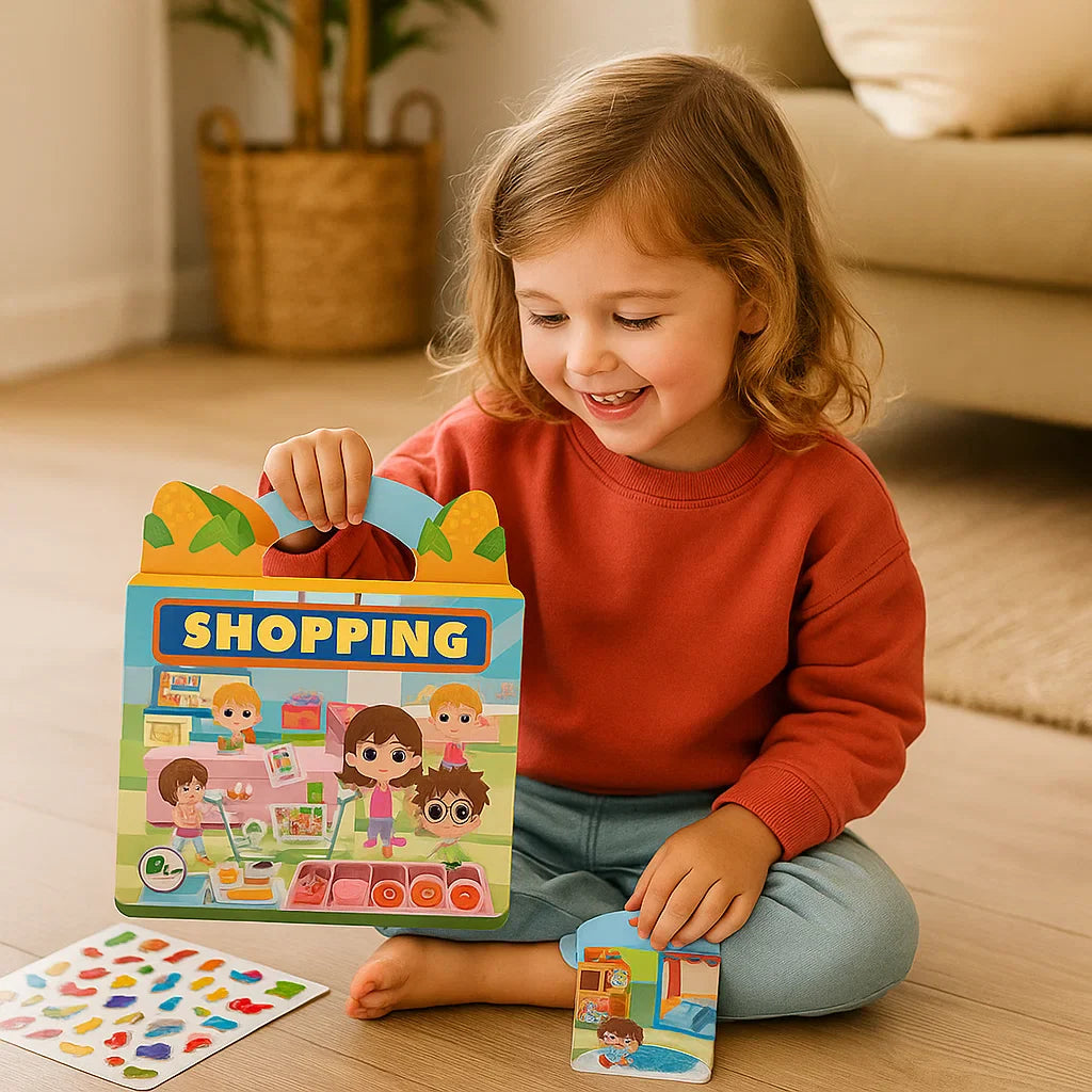 Norvo | Gjenbrukbare Montessori klistrebøker med ulike temaverdener