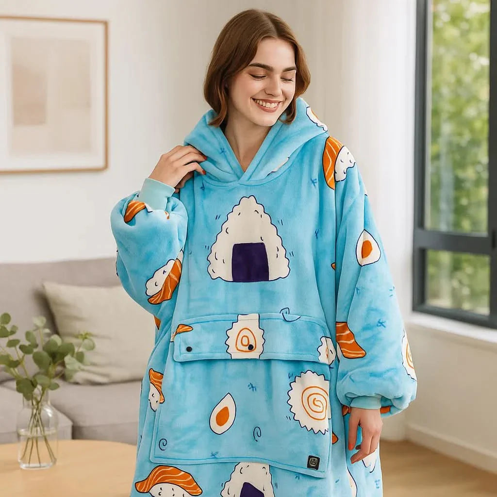 Skanto | USB oppvarmet teppe hoodie for intens varme