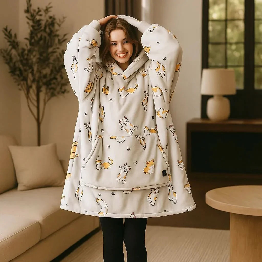 Skanto | USB oppvarmet teppe hoodie for intens varme