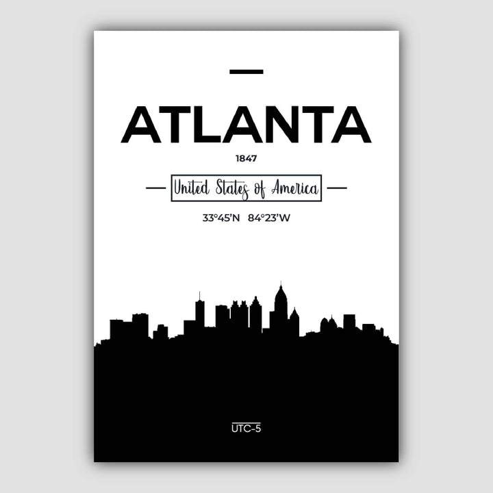 Plakat med utsikt over Atlanta, USAs skyline