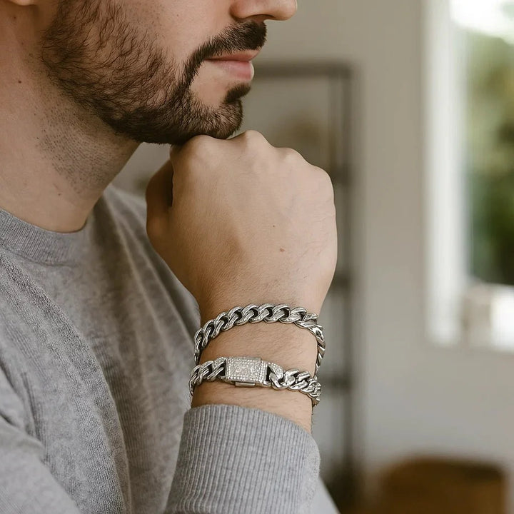 Skanto | AURELIUS – 18K Gullbelagt Cuban Link Armbånd for Menn