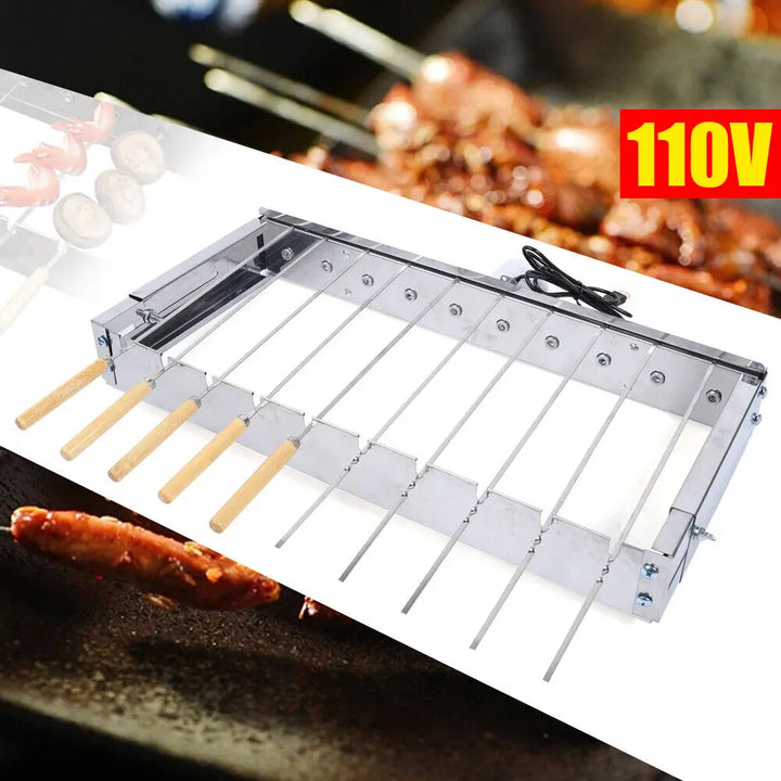 Automatisk roterende gyroskive av rustfritt stål BBQ grillspydsett | Skanto