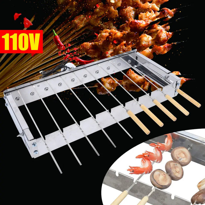 Automatisk roterende gyroskive av rustfritt stål BBQ grillspydsett | Skanto