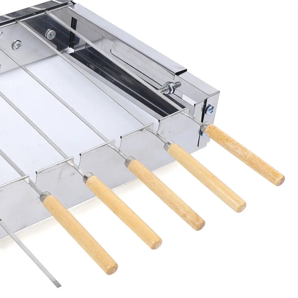 Automatisk roterende gyroskive av rustfritt stål BBQ grillspydsett | Skanto