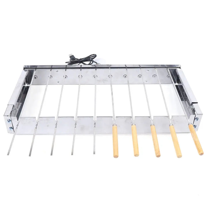 Automatisk roterende gyroskive av rustfritt stål BBQ grillspydsett | Skanto