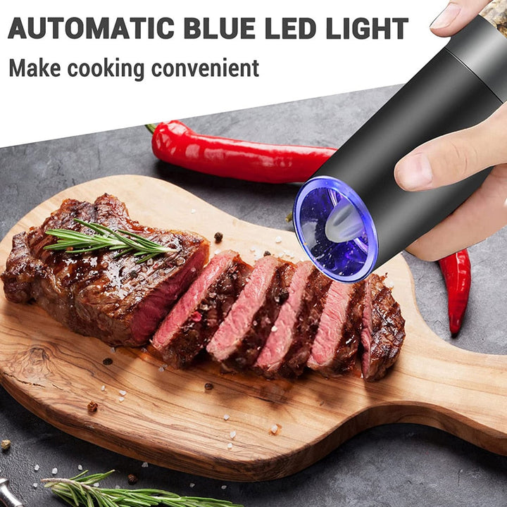 Automatisk krydderkvern med justerbar kvern og LED-lampe | Skanto