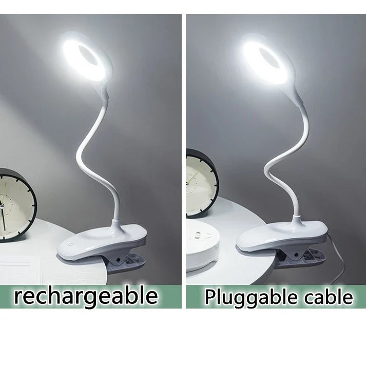 Skanto | Oppladbar LED Bordlampe med Klemme – Justerbar Skrivebordslampe for Hjemmekontor og Studier