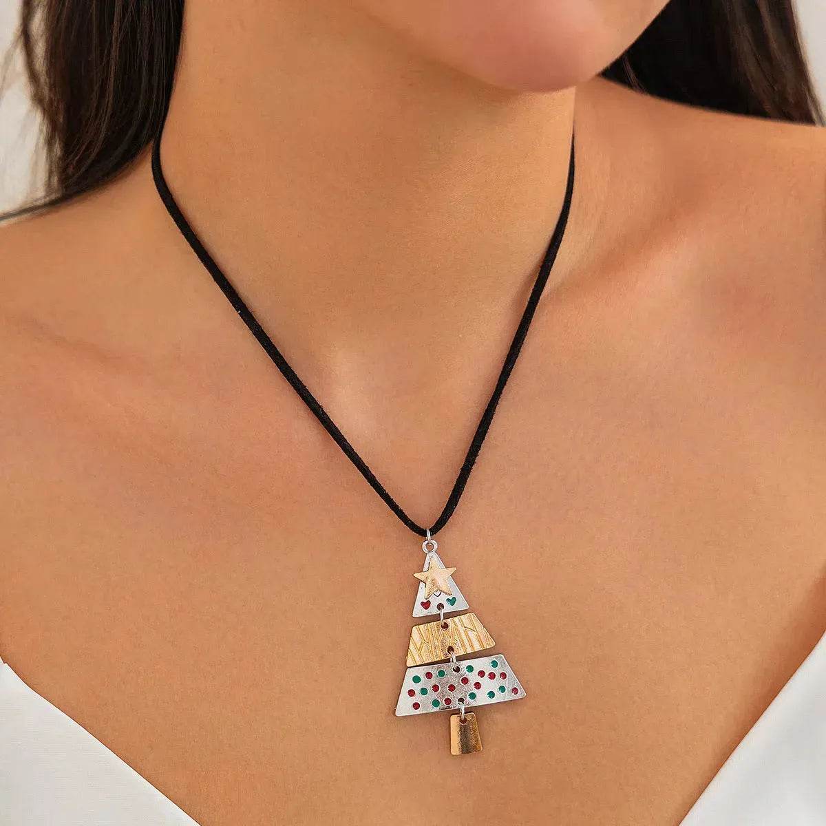 Norvo | Juletræhalskjede og øredobber Motedesign halskjede sett