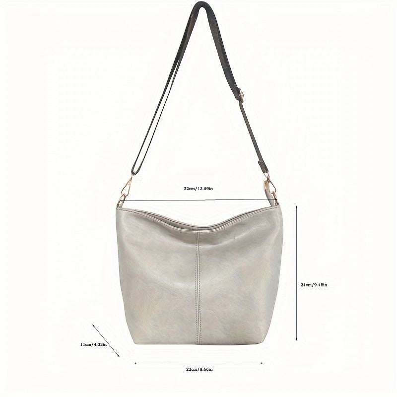 Skanto | CityPure PU Messengerbag – Hvit Urban Skulderveske med Glidelås