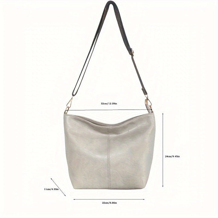 Skanto | CityPure PU Messengerbag – Hvit Urban Skulderveske med Glidelås