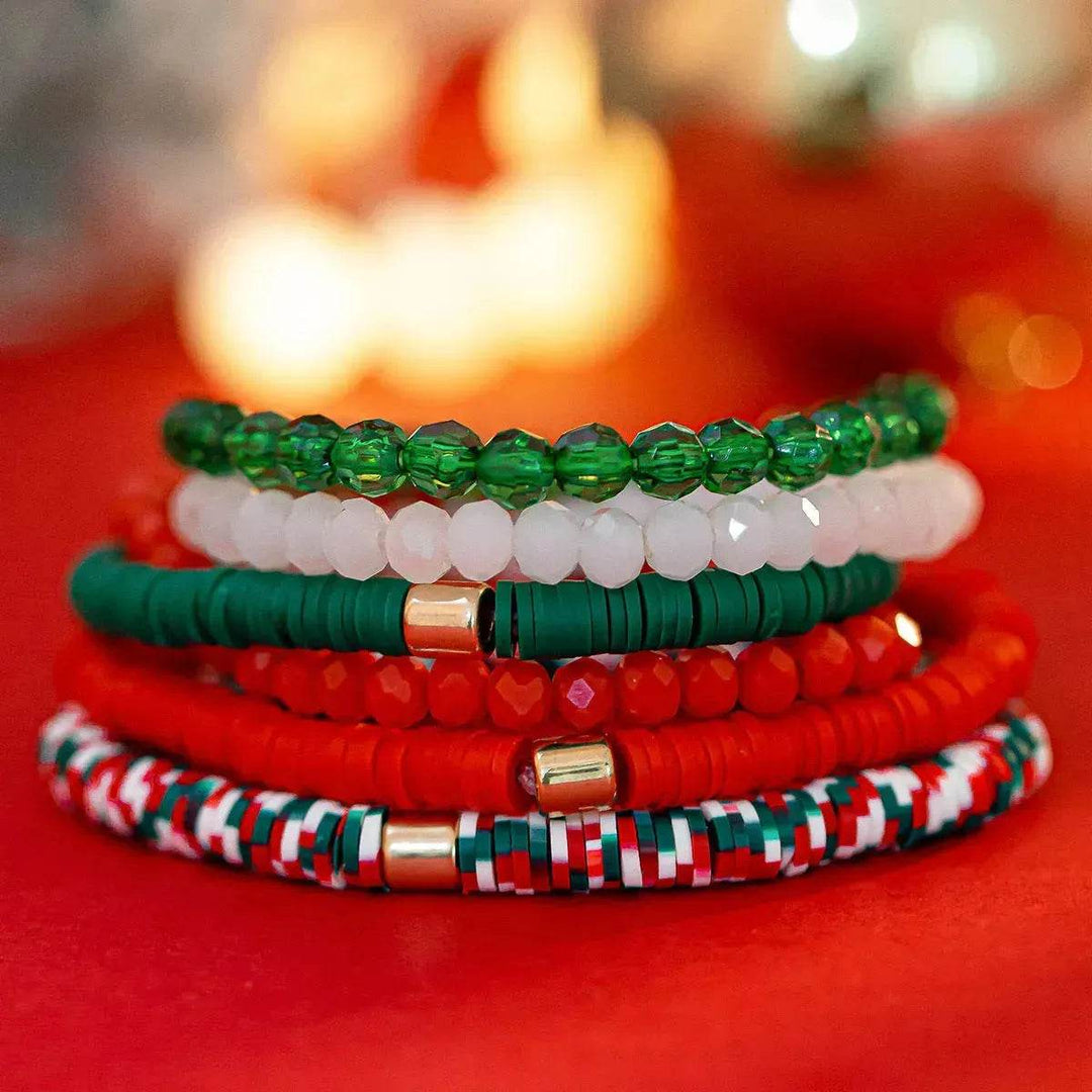 Skanto | Jule Polymer Leire Farge Armbåndsett Xmas gaveidé