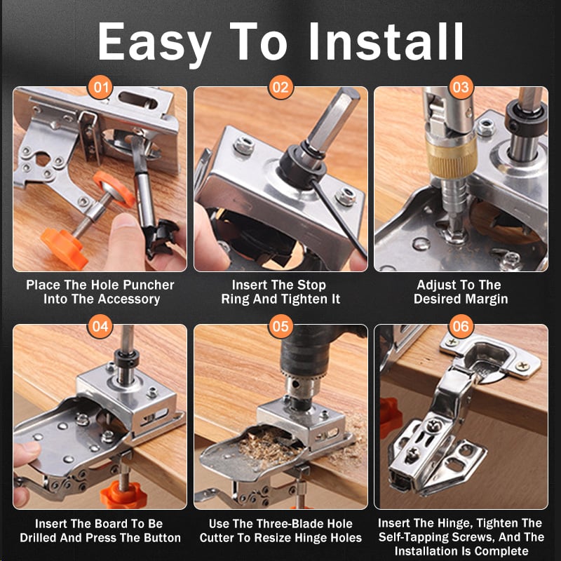 Skanto | Trearbeid 35mm Hengsel Boring Jig Hull Åpner Kit