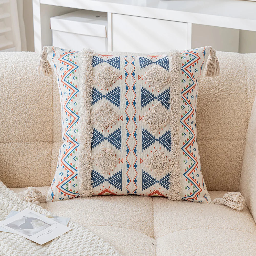 Skanto | Boho Geometrisk Tuftet Putetrekk – Dekorativt Putetrekk for Hjem og Sofa