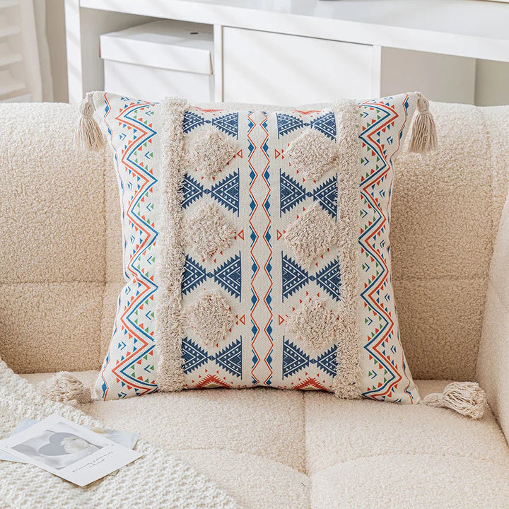 Skanto | Boho Geometrisk Tuftet Putetrekk – Dekorativt Putetrekk for Hjem og Sofa