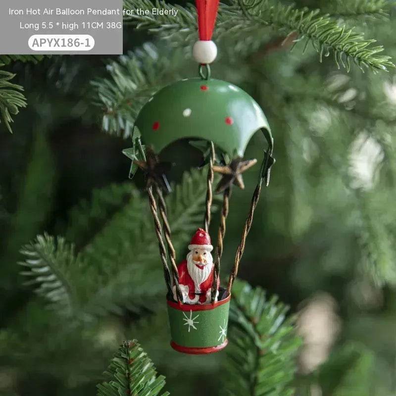 Norvo | Nordic Iron Christmas Hot Air Balloon Parachute Pendant Creative Decorations Tree Charms Hangings