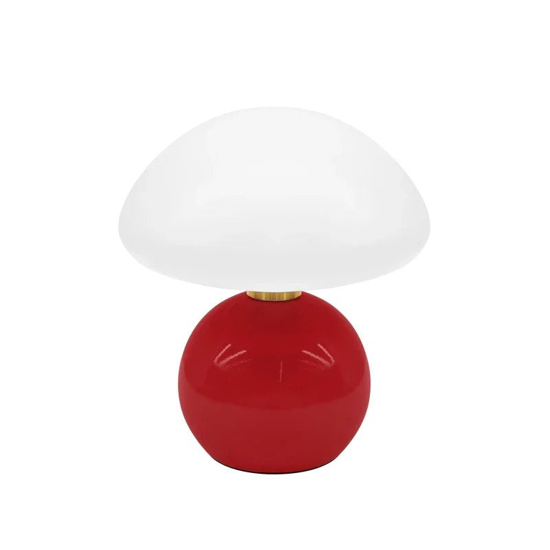 Moderne nattbordlampe med glasskjerm, designer LED bordlampe for soverommet | Skanto