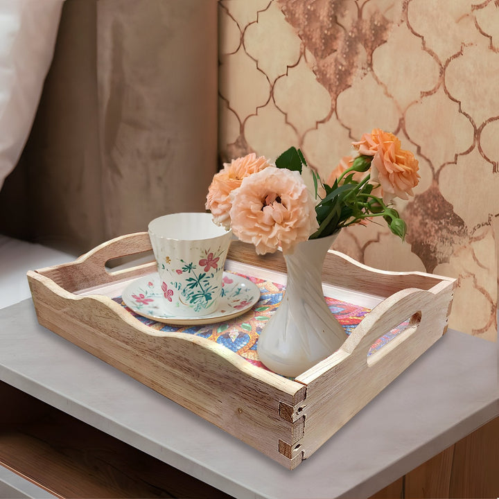 Skanto | DIY Diamant Maleri Trebrett Matbrett med Håndtak Stue Dekorasjon Mandala Trebrett Sett