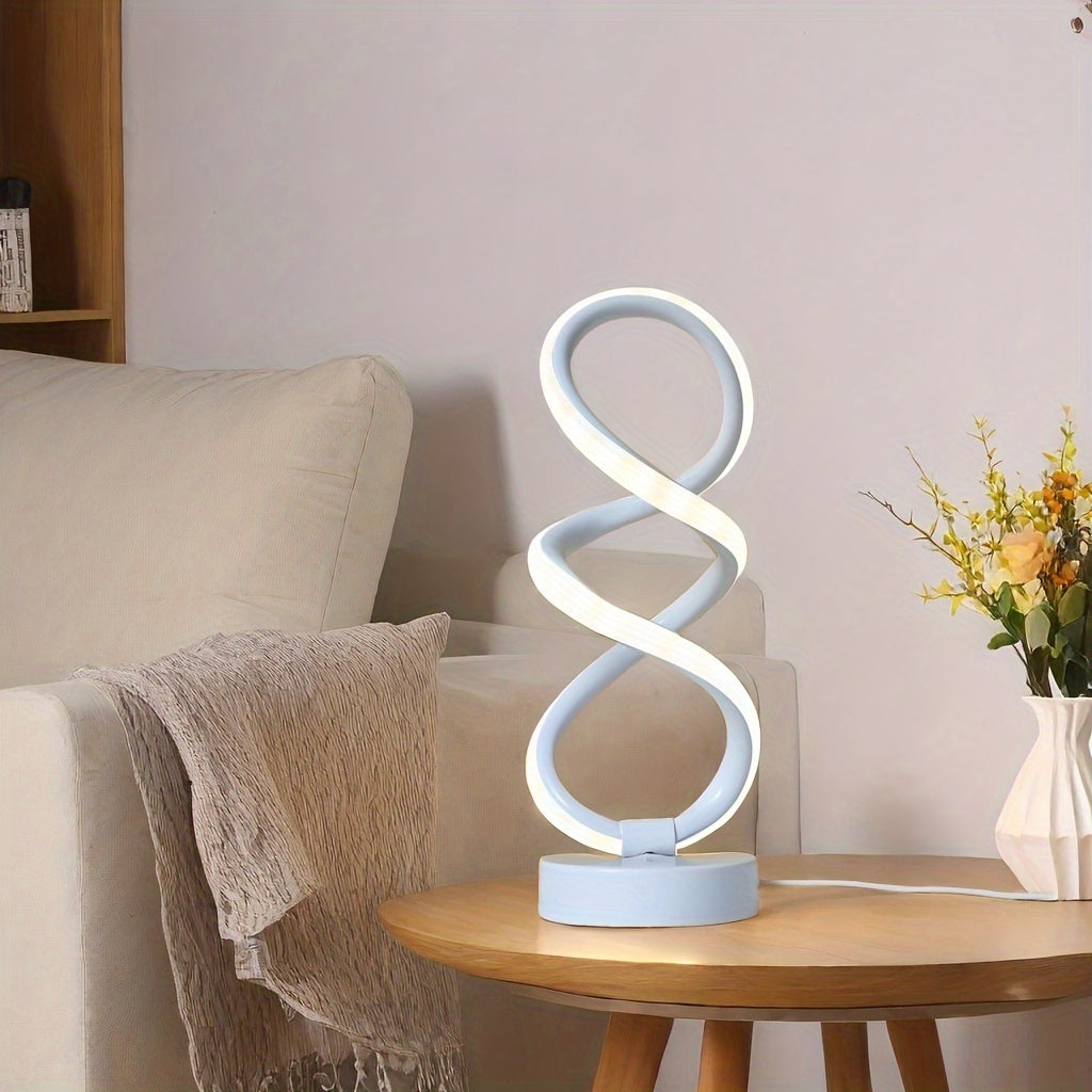 SpiraLux - Elegant Spiral Bordlampe med Fargevalg Skanto
