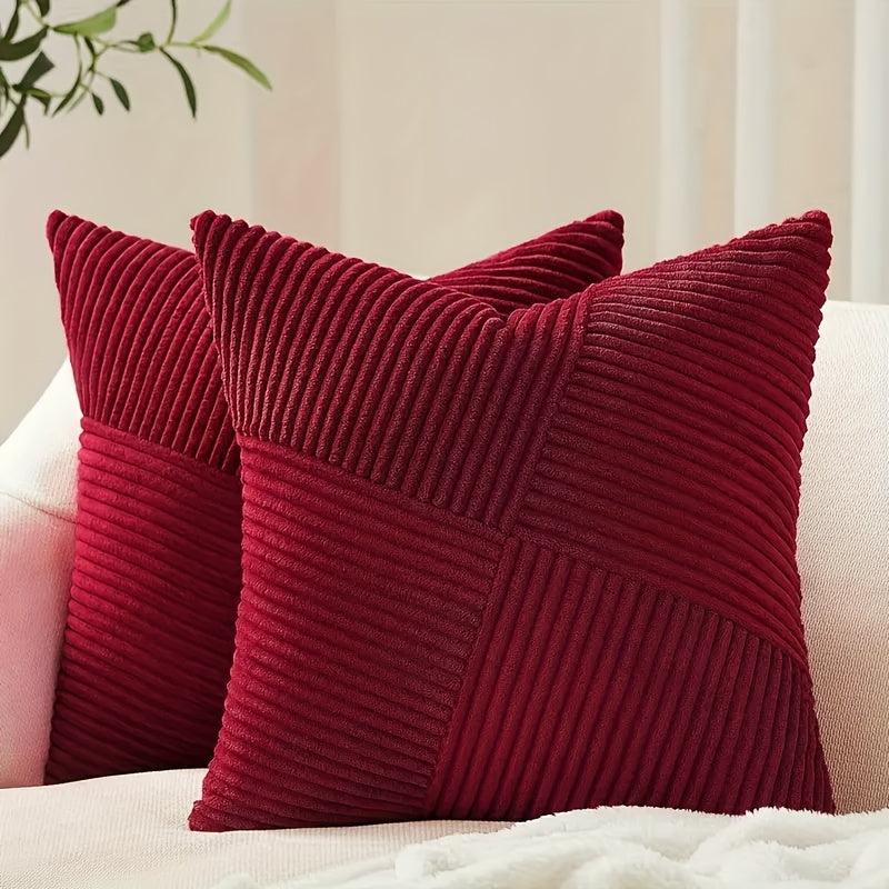 Skanto | NordLiv Putetrekk Sett | Boho Stil | Myk Cord | 2 stykker, 45×45 cm, 50x50cm