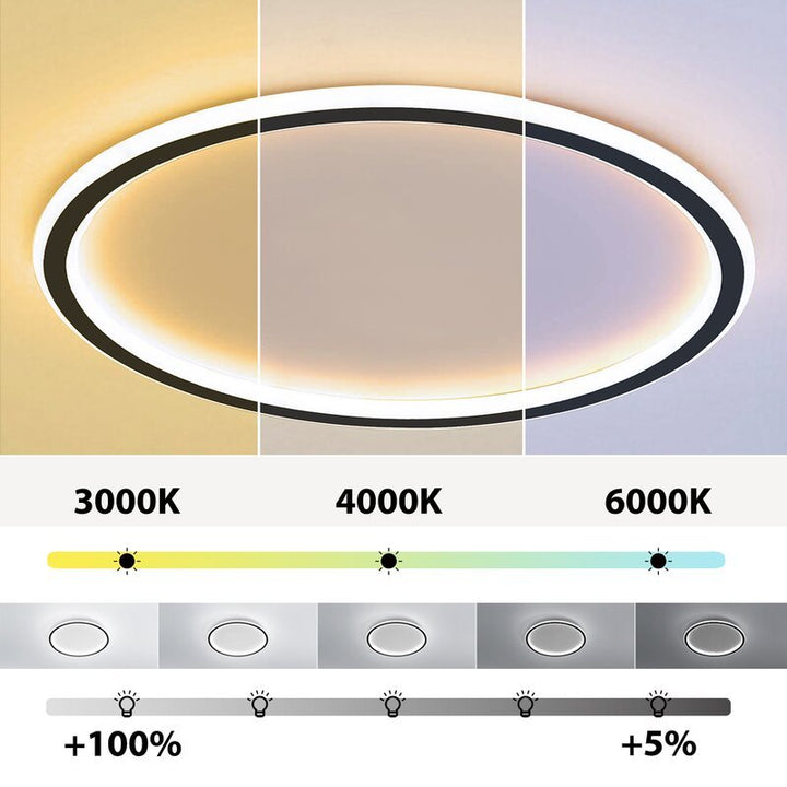 LunaNova - Moderne LED Taklampe Metall/Akryl for Stue og Soverom, Svart/Hvit Design | Skanto