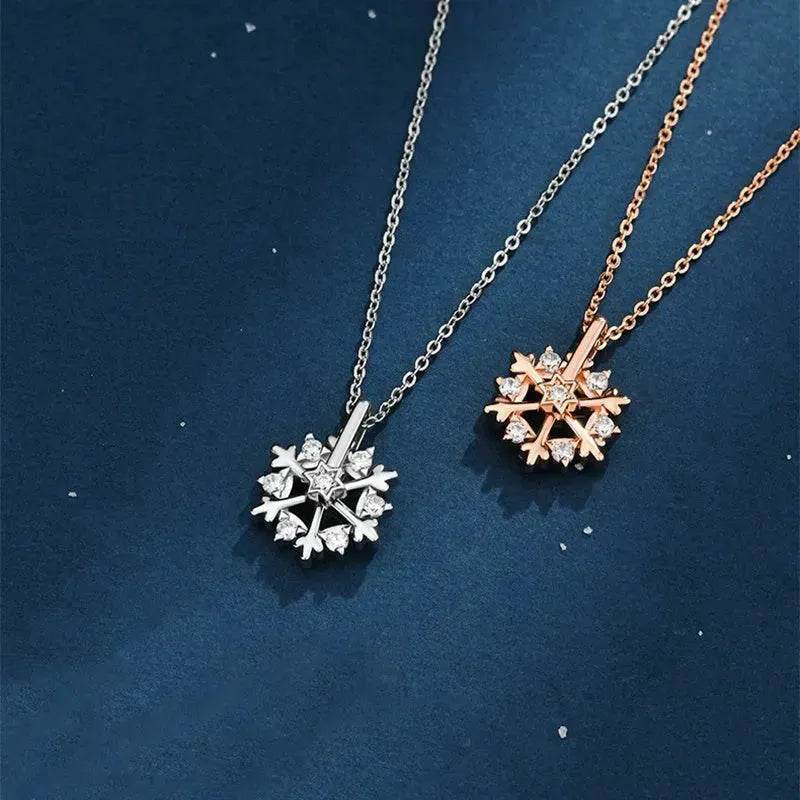 Skanto | Luksus Rhinestone Jul Snøfnugg Halskjede Gave til kvinner