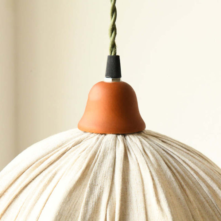 EcoLume - Minimalistisk skandinavisk LED Pendellampe Beige Tørkle, Justerbar for Stue og Spisestue | Skanto