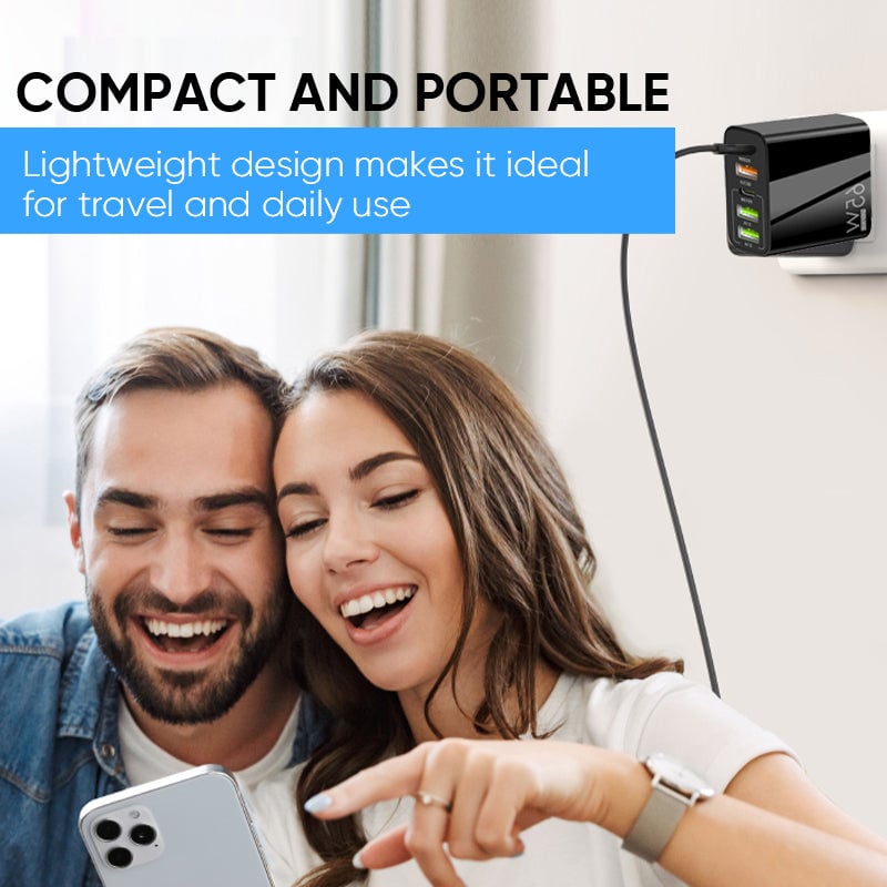 Multi Port Adapter 65W Hurtiglader - US Standard | Skanto