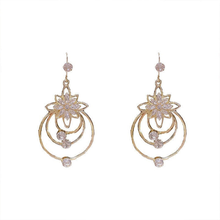 Crystal Lotus Tre Hoop Øredobber | Skanto