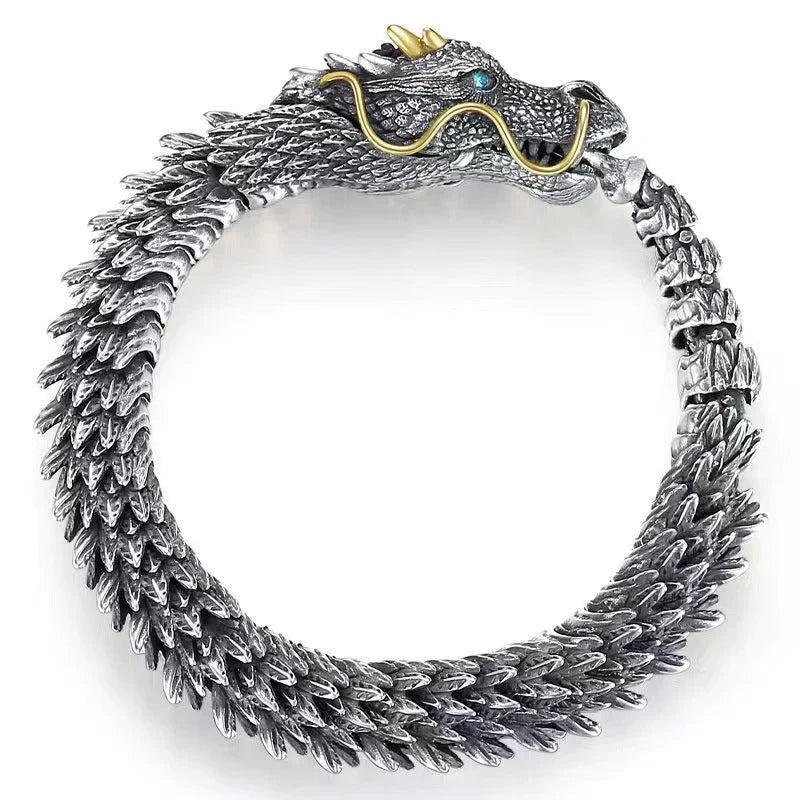 Skanto | Sølv Håndlaget Drage Kjede Armbånd