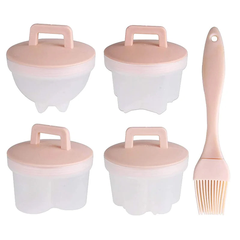 Skanto | Søt Kokt Egg Form🥚🥚4 PCS/Sett Med Pensel