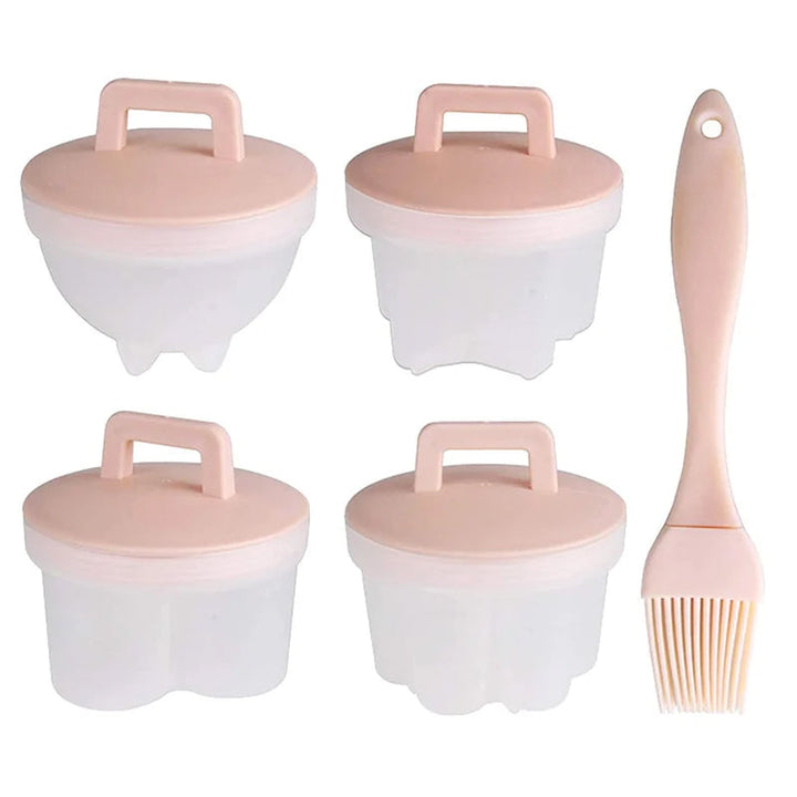 Skanto | Søt Kokt Egg Form🥚🥚4 PCS/Sett Med Pensel