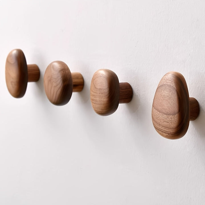 Skanto | WoodCraft Trevegghooker Sett – Håndlaget design av valnøtt og bøk tre