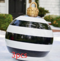Skanto | Oppblåsbar Juleball Utendørsdekorasjon 60cm – Værbestandig PVC Juledekorasjon