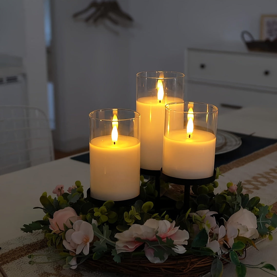 GlowLights – Sett med 3 LED-lys med fjernkontroll Skanto