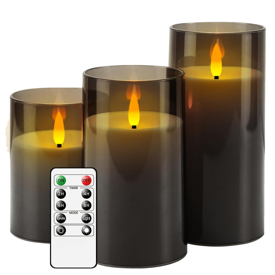 FlamelessGlow – Grå LED Lys med Timer Skanto