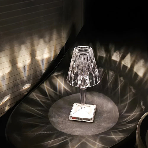 Diamond Glow - Trådløs USB Krystall Skinne Nattbord Lampe | Skanto