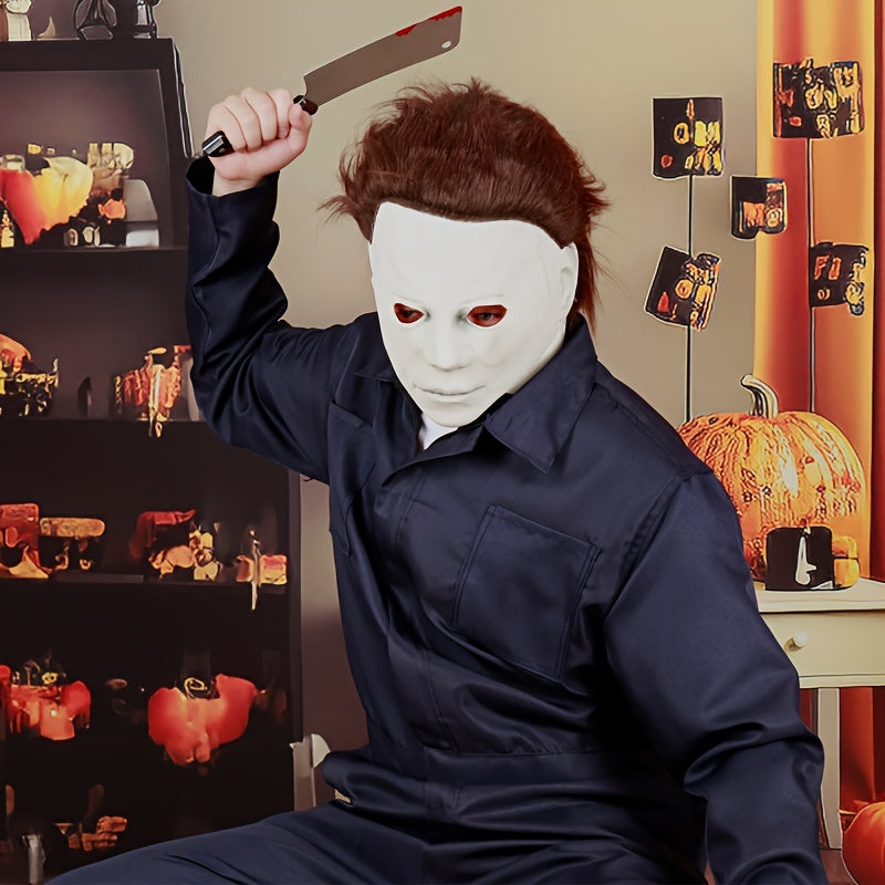 Skanto | Herres Skremmende Halloween Kostyme Jumpsuit | Maskert Langermet