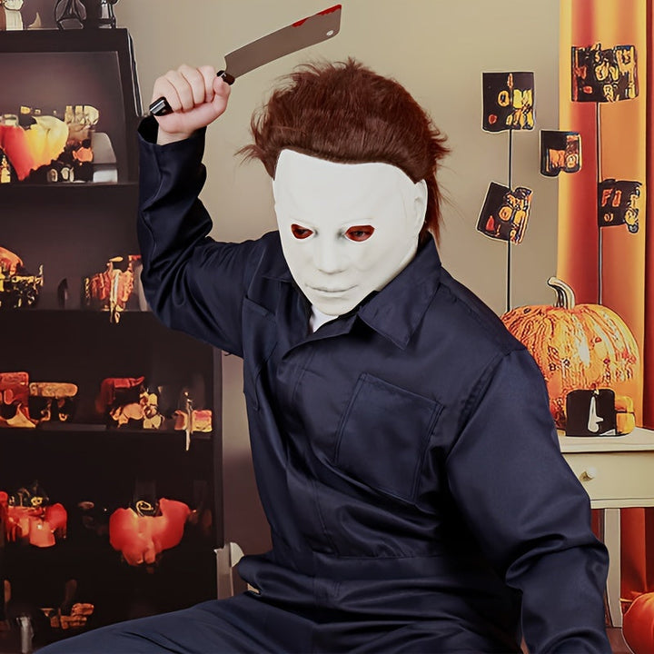 Skanto | Herres Skremmende Halloween Kostyme Jumpsuit | Maskert Langermet